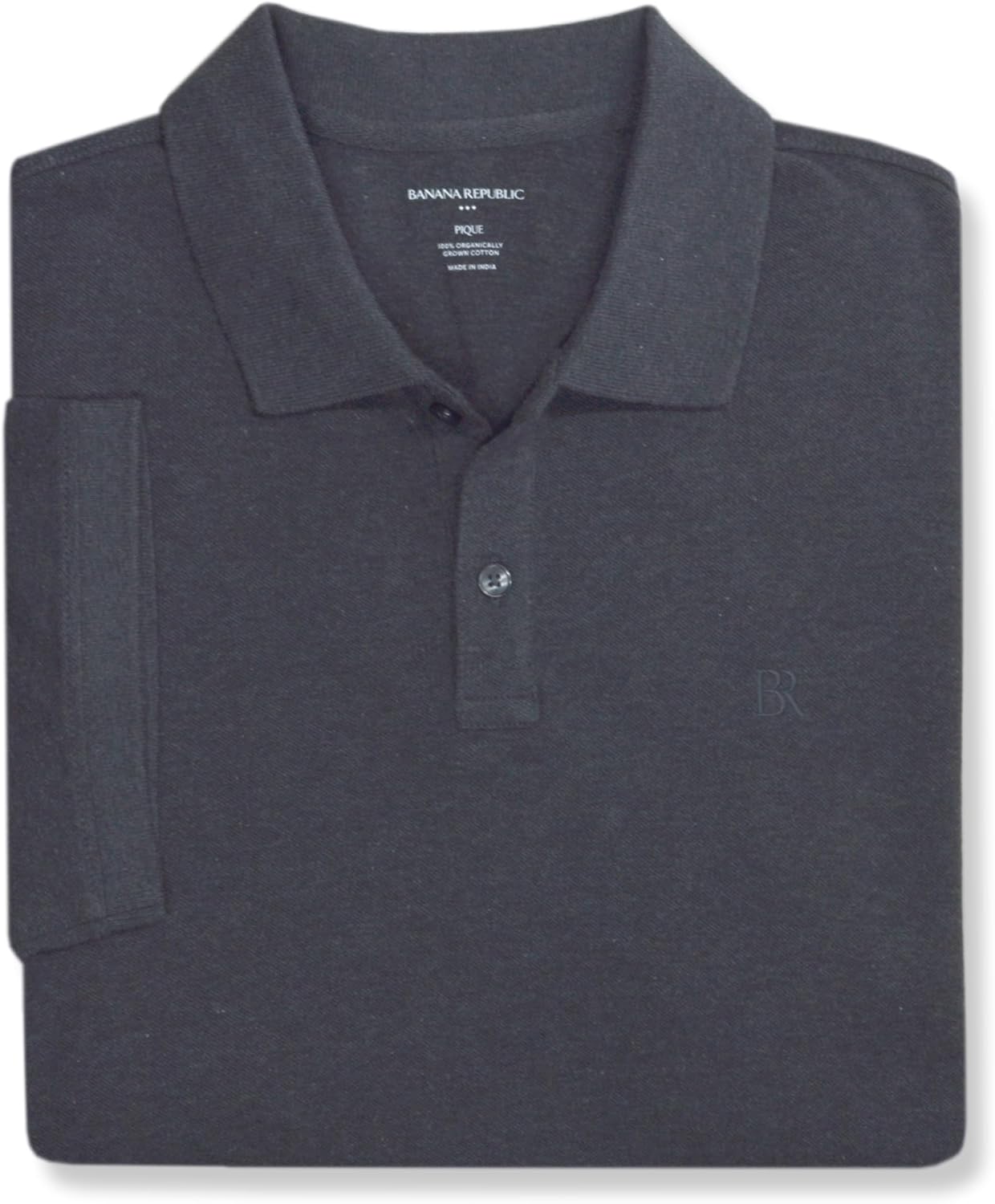 Banana Republic Mens 803392 Regular Fit Pique Mesh Organic Cotton Monogram Polo Shirt