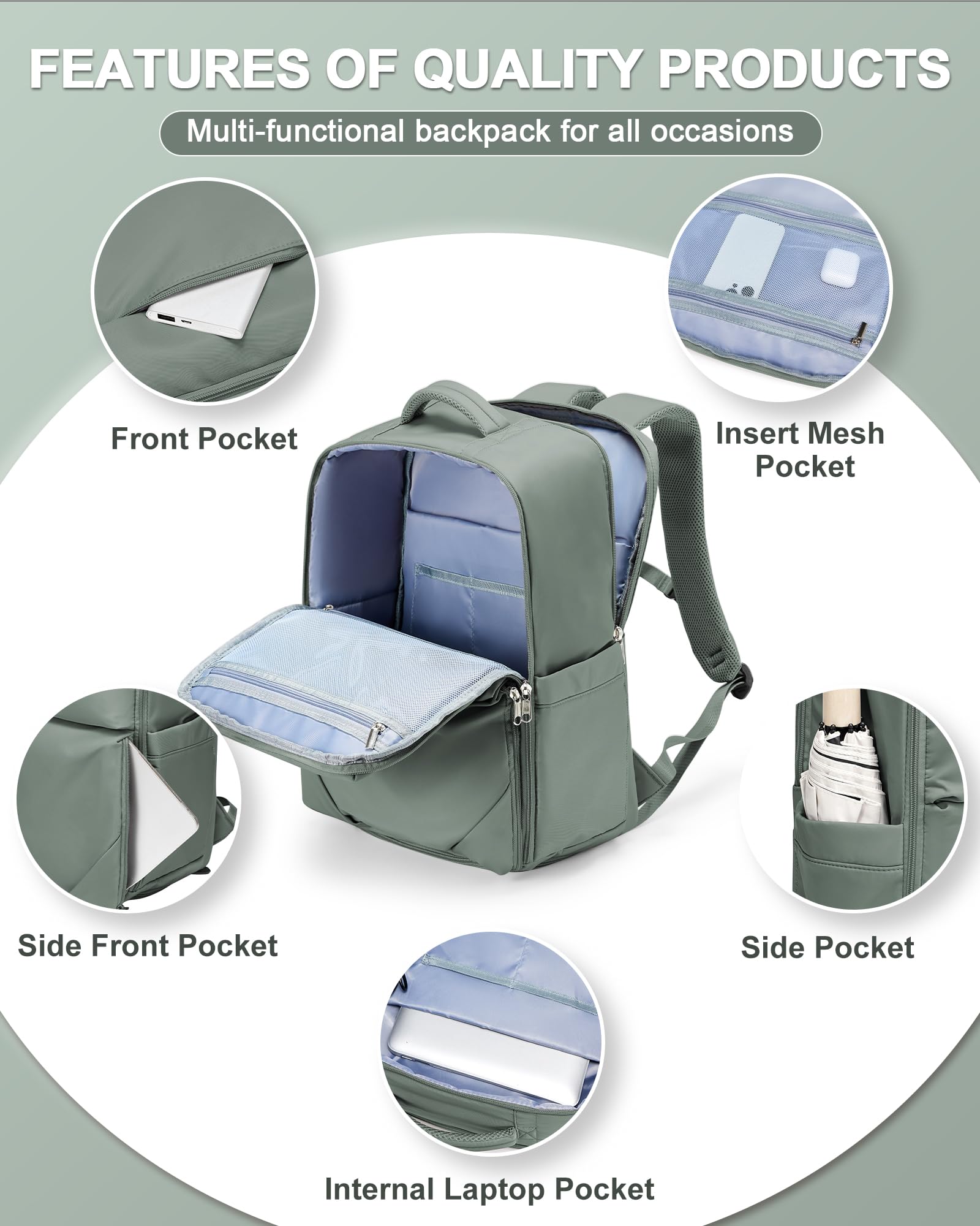 bergsalz Zaino Da Viaggio Aereo Bagaglio a Mano Zaino Ryanair 40x20x25 Zaino Donna Uomo Borsa Viaggio 40x20x25 Ryanair Beige