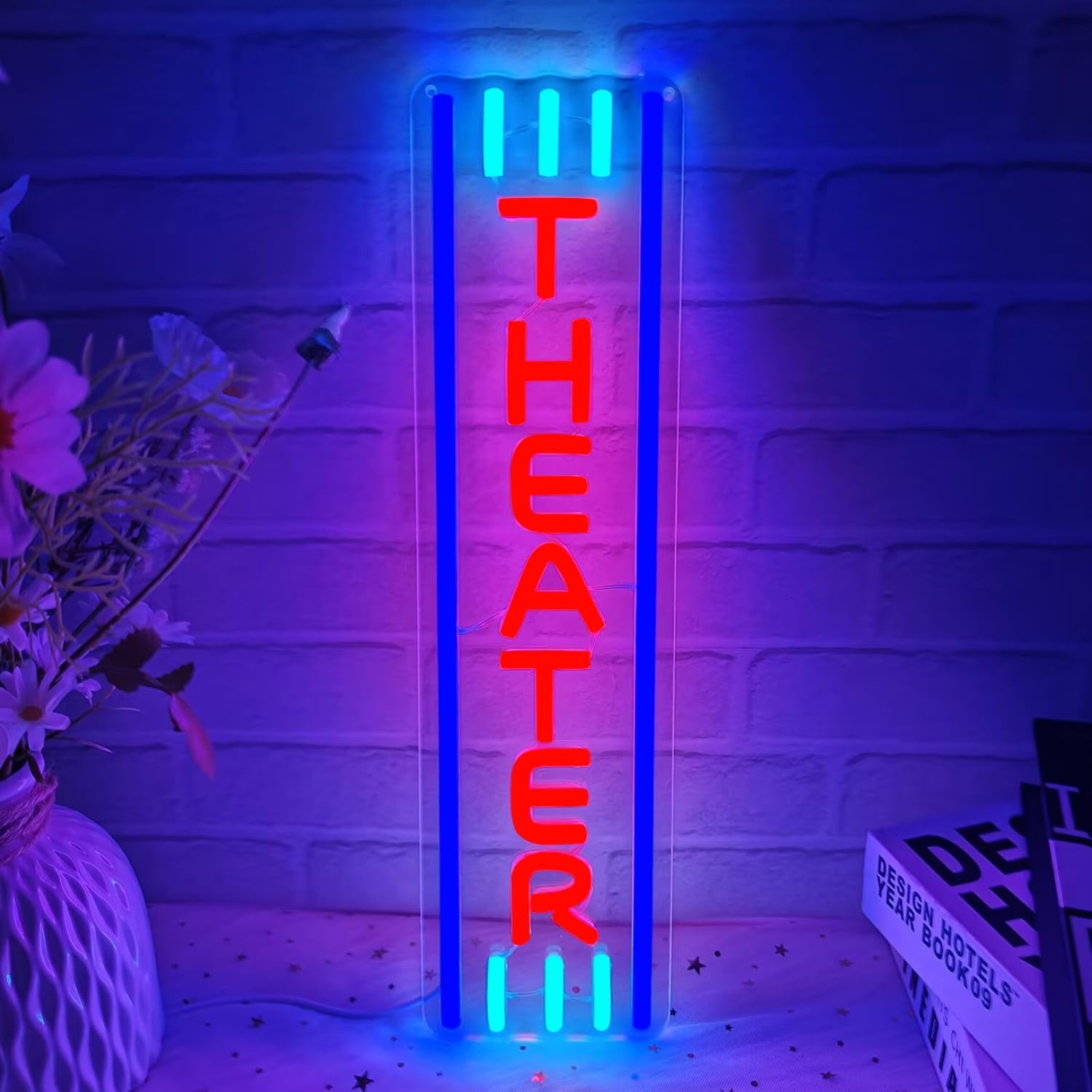 Segno al neon del teatro Decorazione del cinema Notte del cinema Led Segno Home Movie Theater Insegna al neon per la decorazione della parete Accessori per il teatro Illuminazione al neon per teatro