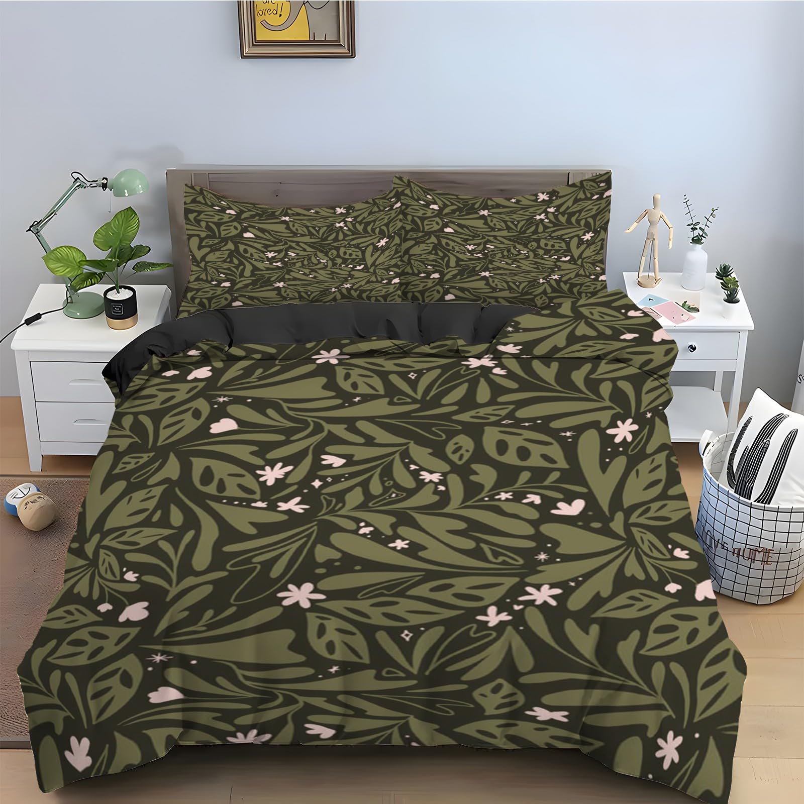 Housse de couette usine parure de lit 90x190 microfibre avec 2 taies d'oreiller kz2792