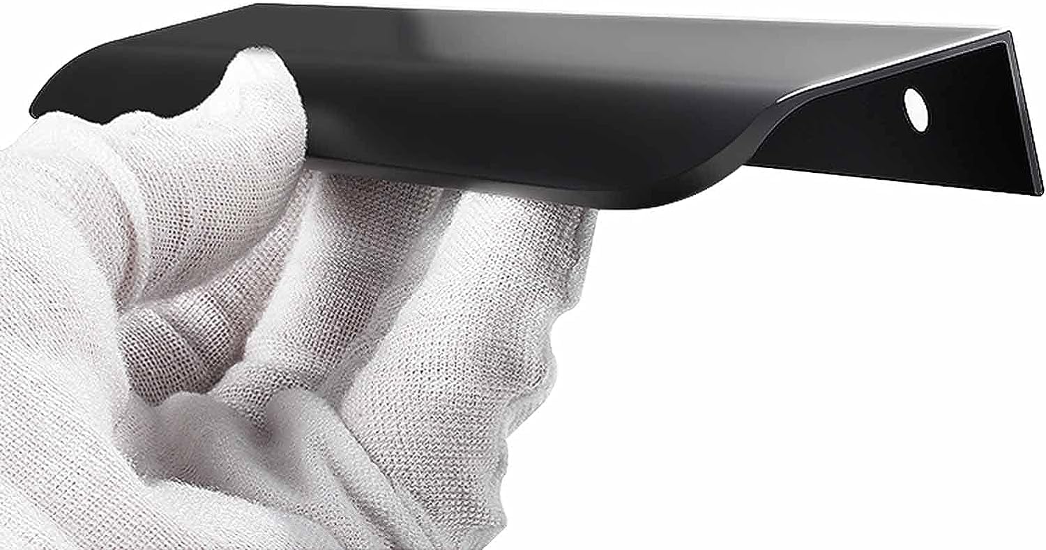 Lqzaxsrdr Black Concealed Drawer Handles, Concealed Cupboard Handles Drawer Pulls Invisible Aluminum 2 80-500Mm(Length 150Mm)