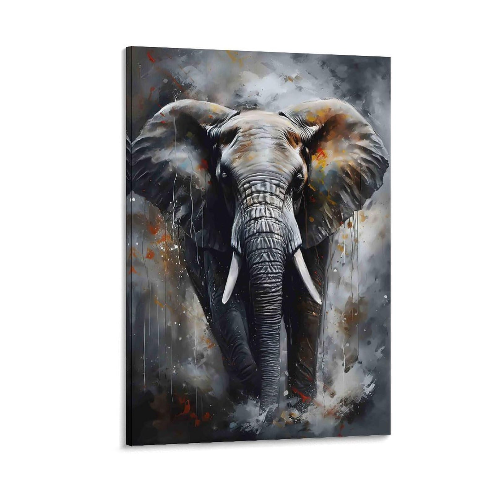 DHBANEIOK Elephant Abstract Art Wall Decor Poster Giclee Canvas Prints Modern Wall Art Picture Wall Hanging for Bedroom Living Room Decor 24x36inch(60x90cm)