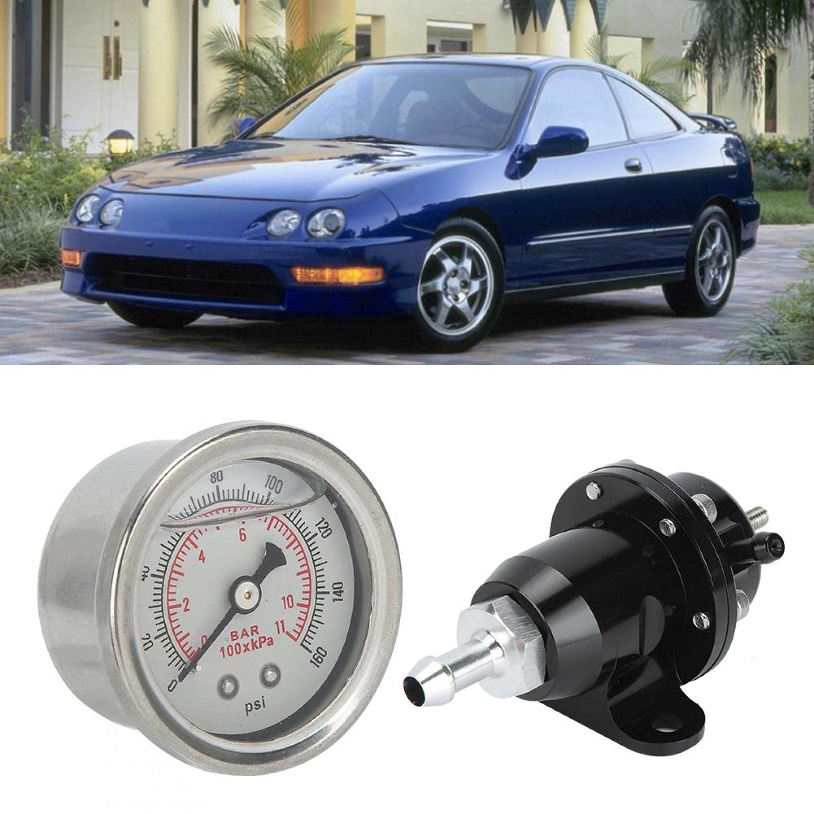 Regulador de presión de combustible, regulador de presión de aceite y combustible, manómetro de presión de combustible para automóvil, regulador de presión FPR para Honda B16 B18 B20 Si LS GSR D16