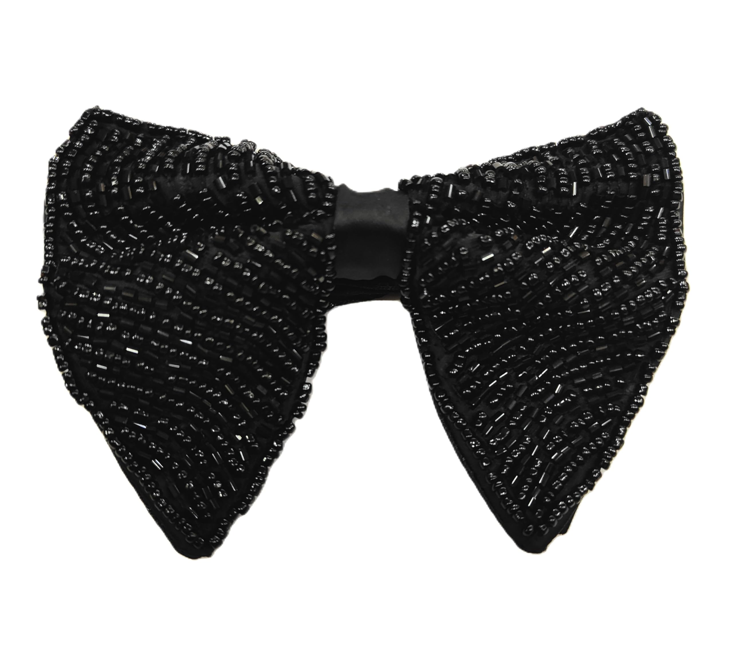 voici Men's Black Pre-Knot Bow Intricate Embroidery Work Bow Free Size (Black-7)-picture-14