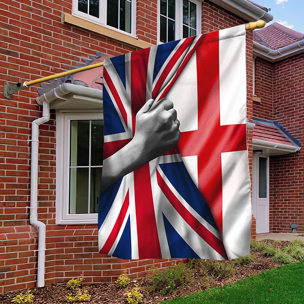 Double Sided Outdoor Banner - Vivid Color House Flag Decoration For Outdoor Party - Union Jack And England Flag 30x45cm