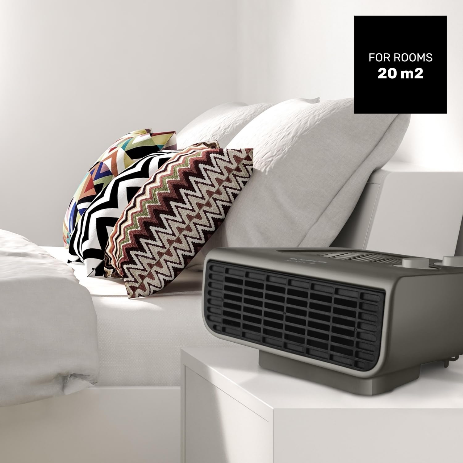 Taurus Tropicano Java 2100 IP Termoventilatore, Riscaldatore, 2 Impostazioni di Calore, 2000 W, Funzione Ventola, Termostato Regolabile, Spia Luminosa, Silenziosa, Grigio