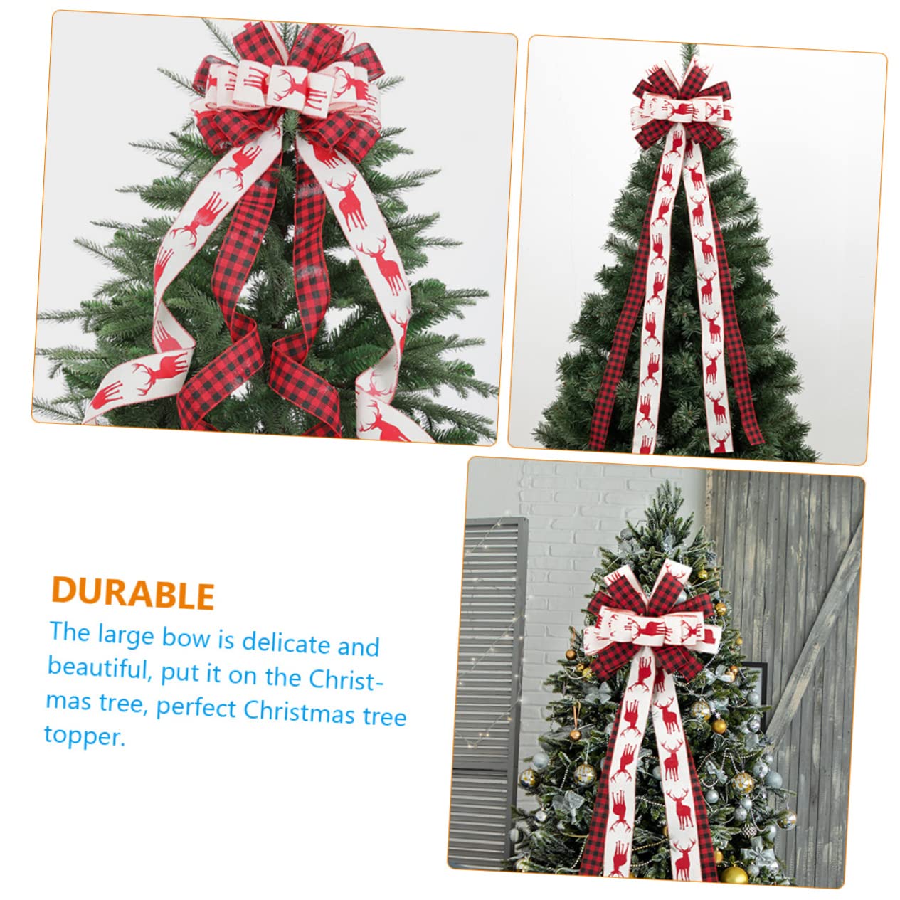 Cabilock 3st Weihnachtsbaumschleife Schaufenster-schleifenknoten Schleifen Für Kränze Weihnachts-DIY-Ornament-Accessoire Weihnachtsdekorativer Bogen Weihnachts-Topper-Schleife Kranzbögen