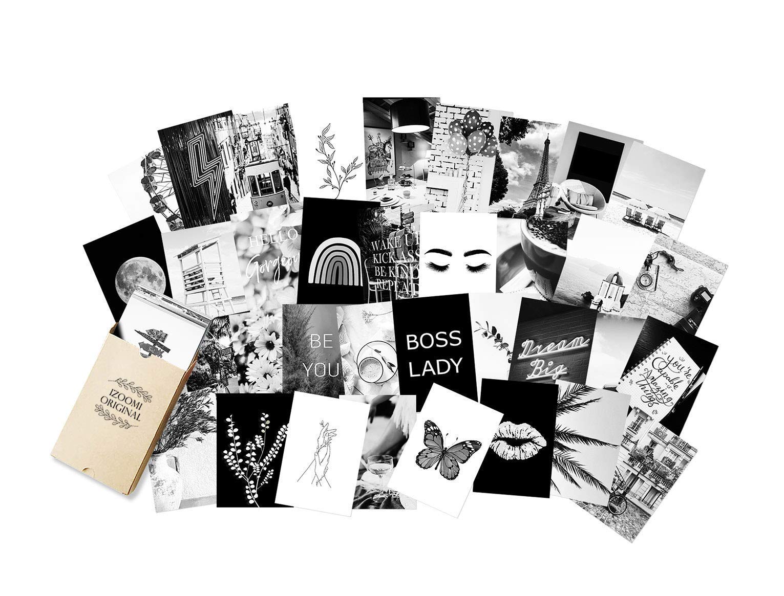 Buy Black White Wall Collage Kit Aesthetic Pictures, Bedroom Decor for
