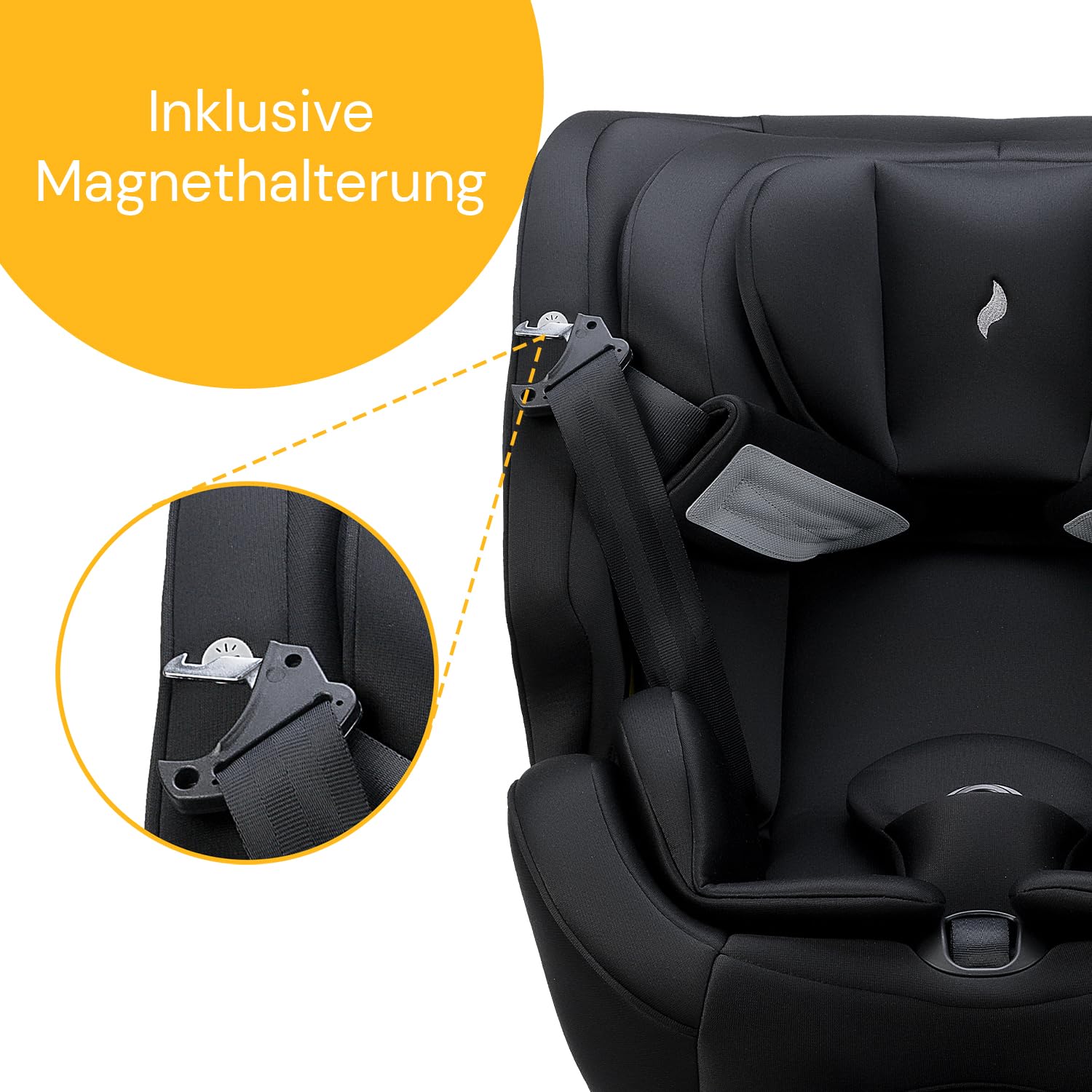 Osann One360 SL i-Size, seggiolino per bambini girevole a 360 gradi con Isofix + base, da 40 – 150 cm, seggiolino auto – All Black