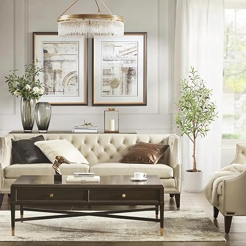 Miniatura 6 de Árbol de olivo artificial de 5 pies, árbol de seda de olivo falso en maceta con maceta, ramas de olivo natural y hojas realistas, árbol sintético