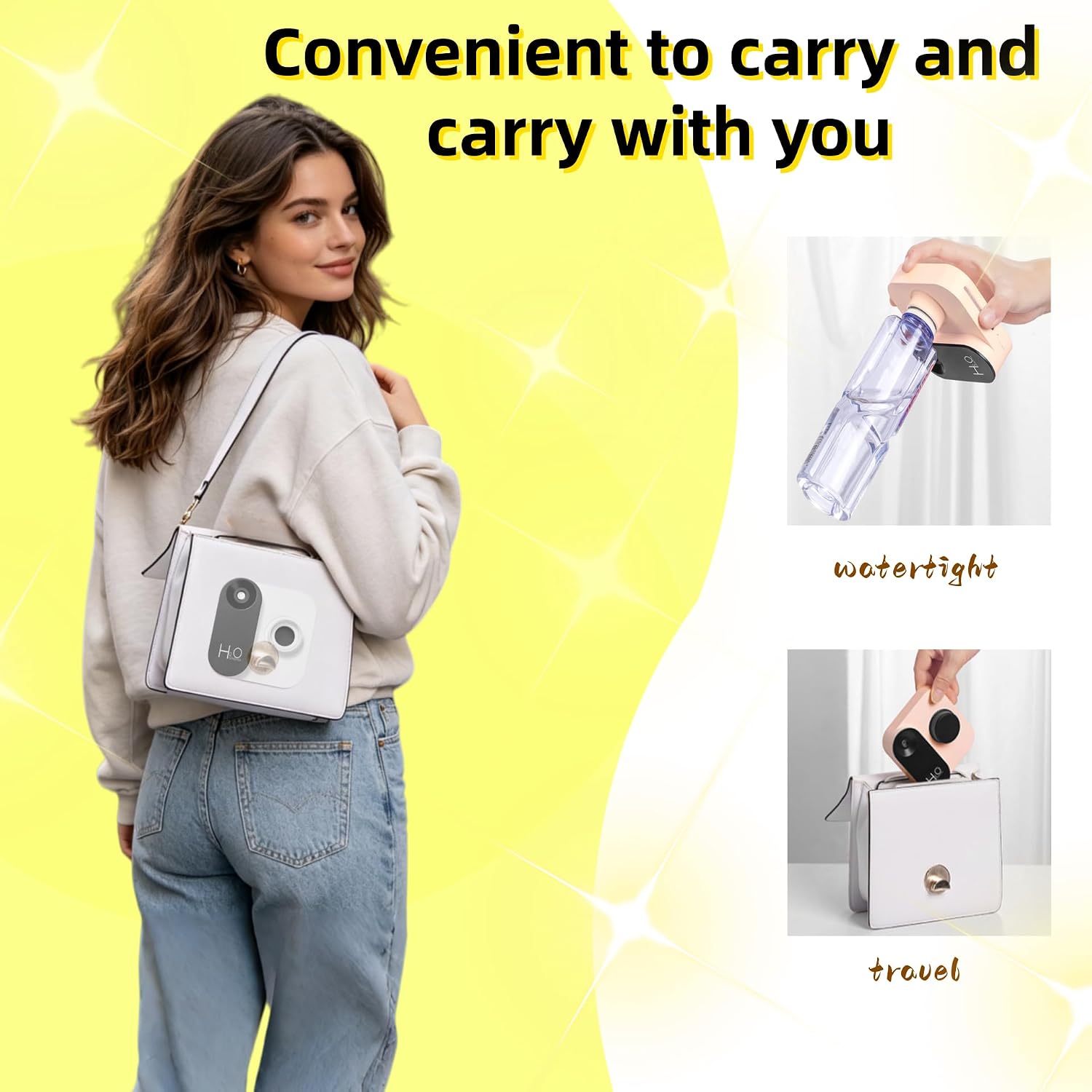 Portable Desk Nano Humidifier for Travel with Auto Shut-Off Nightlight USB Rechargeable Large Spray Quiet 23dB for Home Office Car Hotel Plant Bedroom