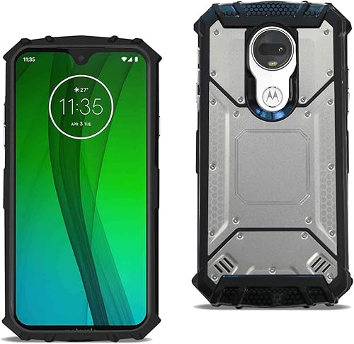 Golden Sheeps Carcasa híbrida de metal de aluminio compatible con Motorola Moto G7 Power, Moto G7 Optimo Maxx, Moto G7 Supra con placa de metal