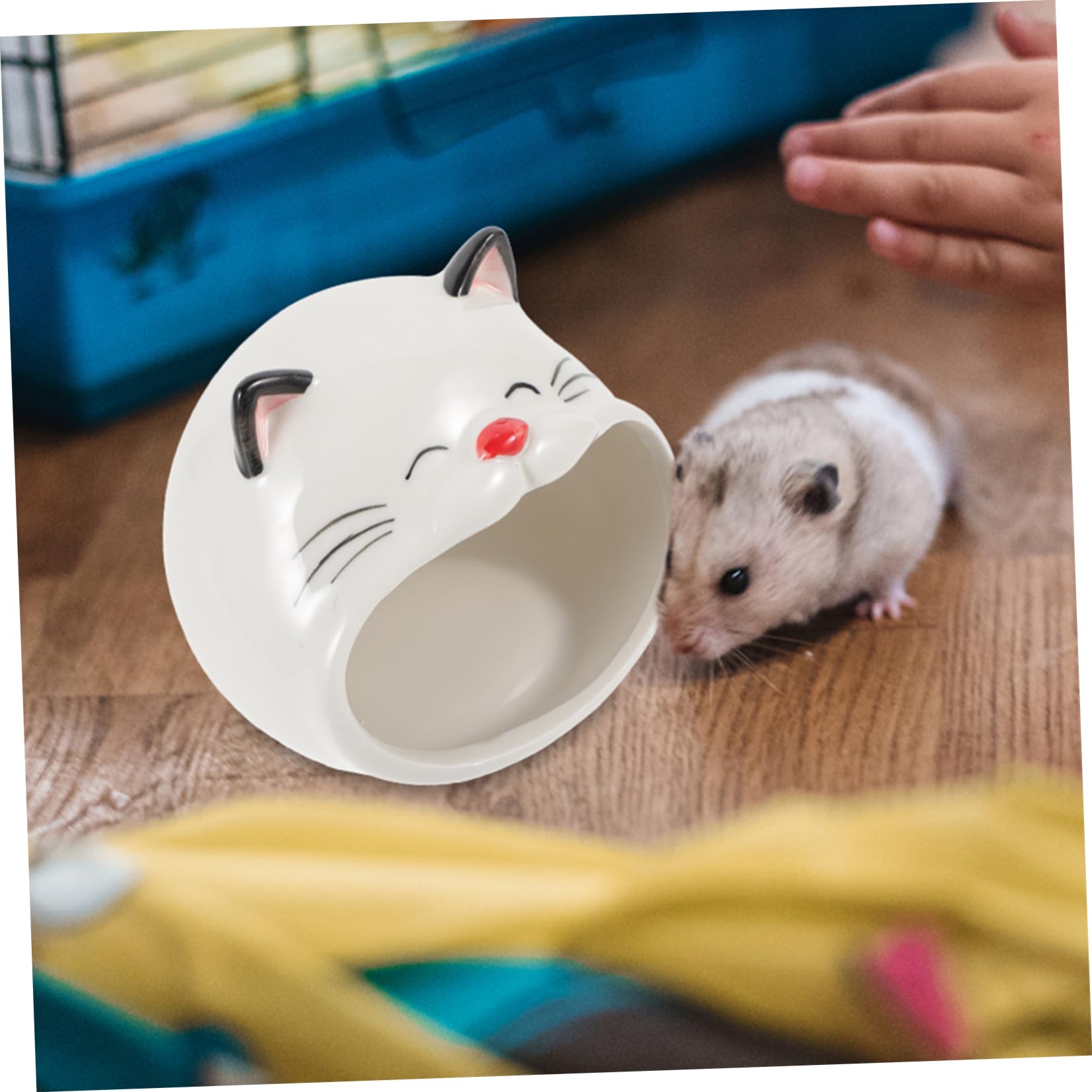 GALPADA Keramikhaus für Komfortablen Schlaf für Hamster und Kleine Tiere und Spielspaß als Sommerurlaub Versteck mit Kühlfunktion und Weißem Robustem Material