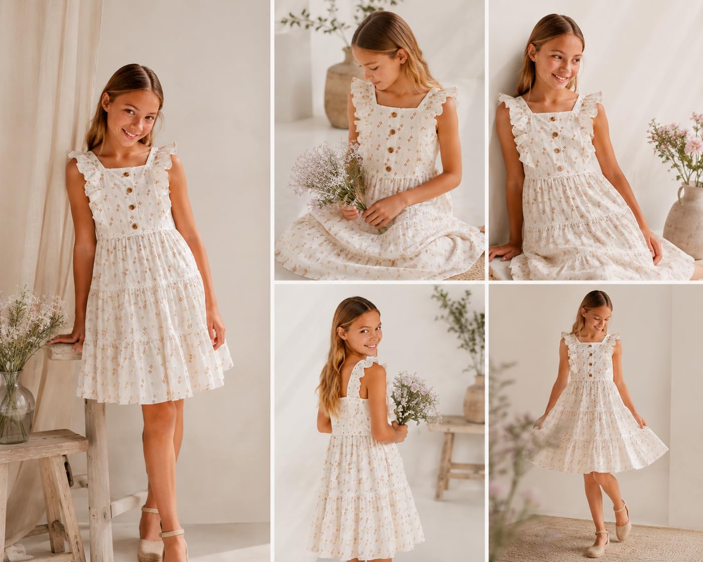 Mayoral Vestito Estivo Bambina 100% Cotone con Volant Eleganti 16 Anni | Fresco sulla pelle, leggero da indossare e ideale per giornate calde e occasioni speciali