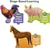 Vista 5 de Skillmatics Rompecabezas Paso a Paso – Rompecabezas de 40 Piezas y Rompecabezas para Niños Pequeños, Animales de Granja, Rellenos de Calcetines