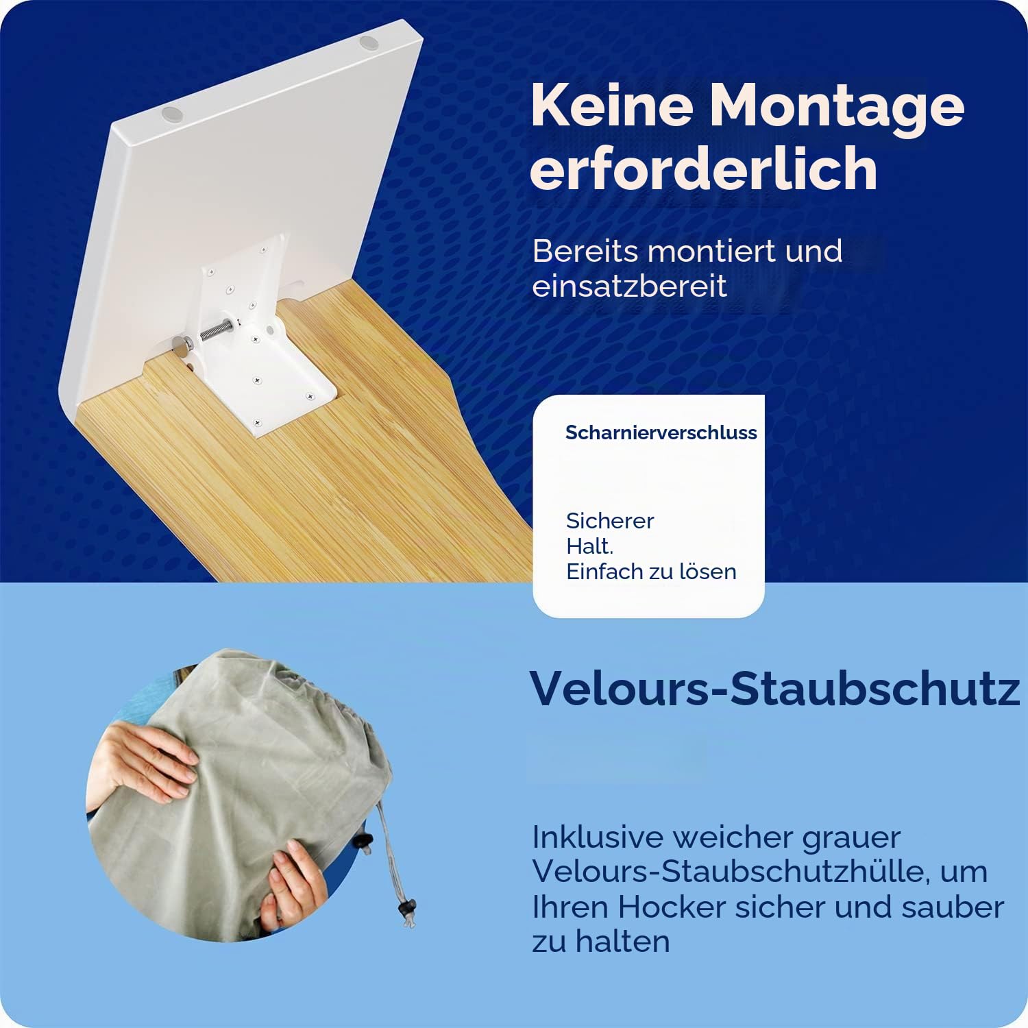 Squatty Potty Stockholm Falten Bambus Toilette Hocker, 7-Zoll Collapsible, Braun und Weiß