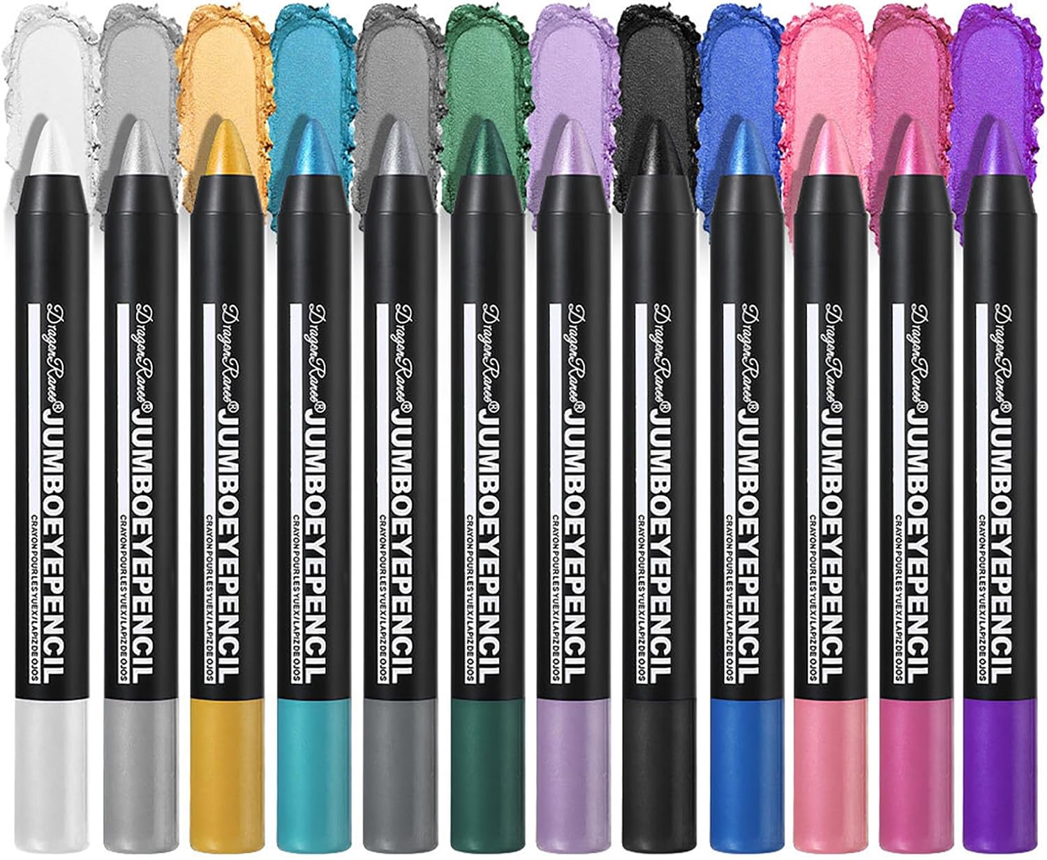 RoseFlower Eyeshadow Shimmer Stick, 12 Colors Highlighter Eyeshadow Stick Set, Pro Waterproof & Long Lasting & Smudge-Resistant Cream Eyeshadow Colorful Eye Makeup Kit, Prefect Gifts for Women(B)