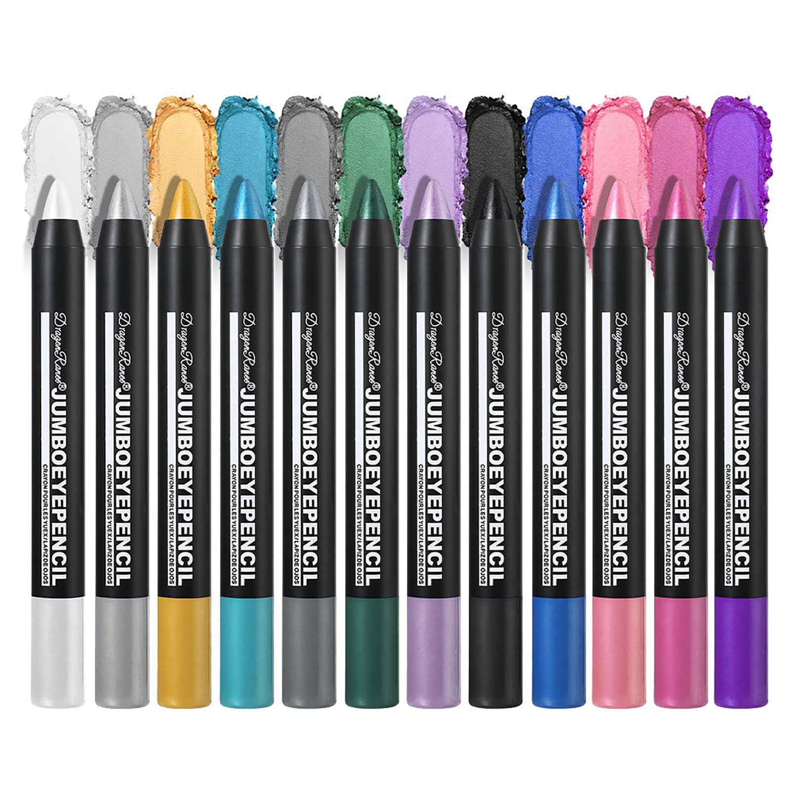 RoseFlower Eyeshadow Shimmer Stick, 12 Colors Highlighter Eyeshadow Stick Set