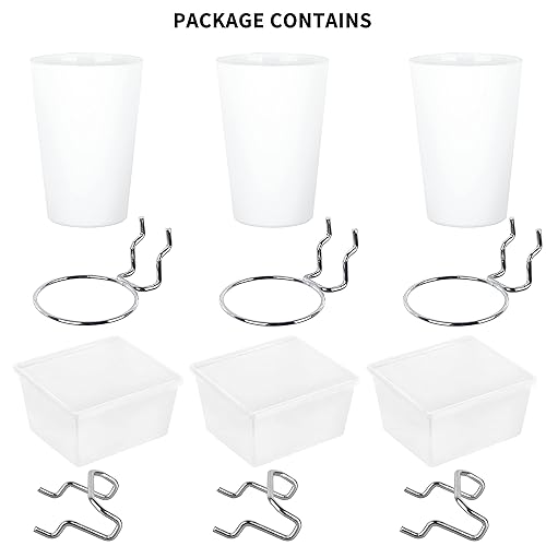 Vista 7 de Juego de 6 cubos de tablero de clavijas con ganchos y bucles, surtido de ganchos para tablero de clavijas, ganchos para soporte de vasos para Blanco