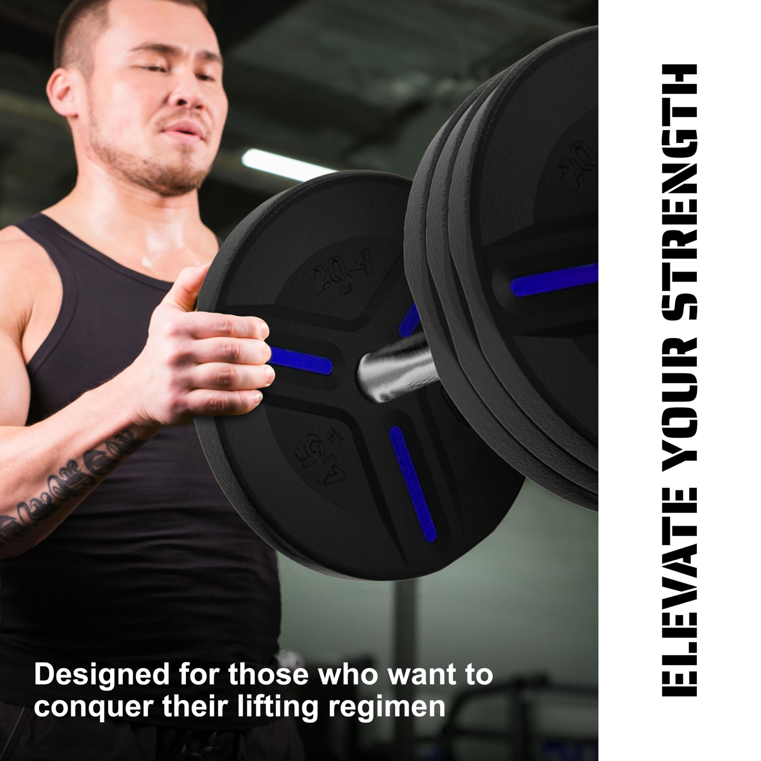 Gusseisen Plattengewichte von Tribe WOD - Gym Gewichte für Damen und Herren, Plattengewichte aus Gusseisen 1 von 2, Gummi- und Stahlgewichte zum Heben (1 Platte)