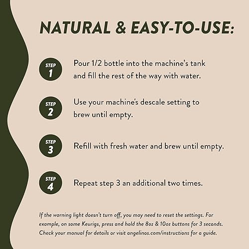 Miniatura 2 de Solución de descalcificación (4 usos) Descalcificador universal de café para máquinas de café Keurig, solución eficaz de descalcificación Keurig y