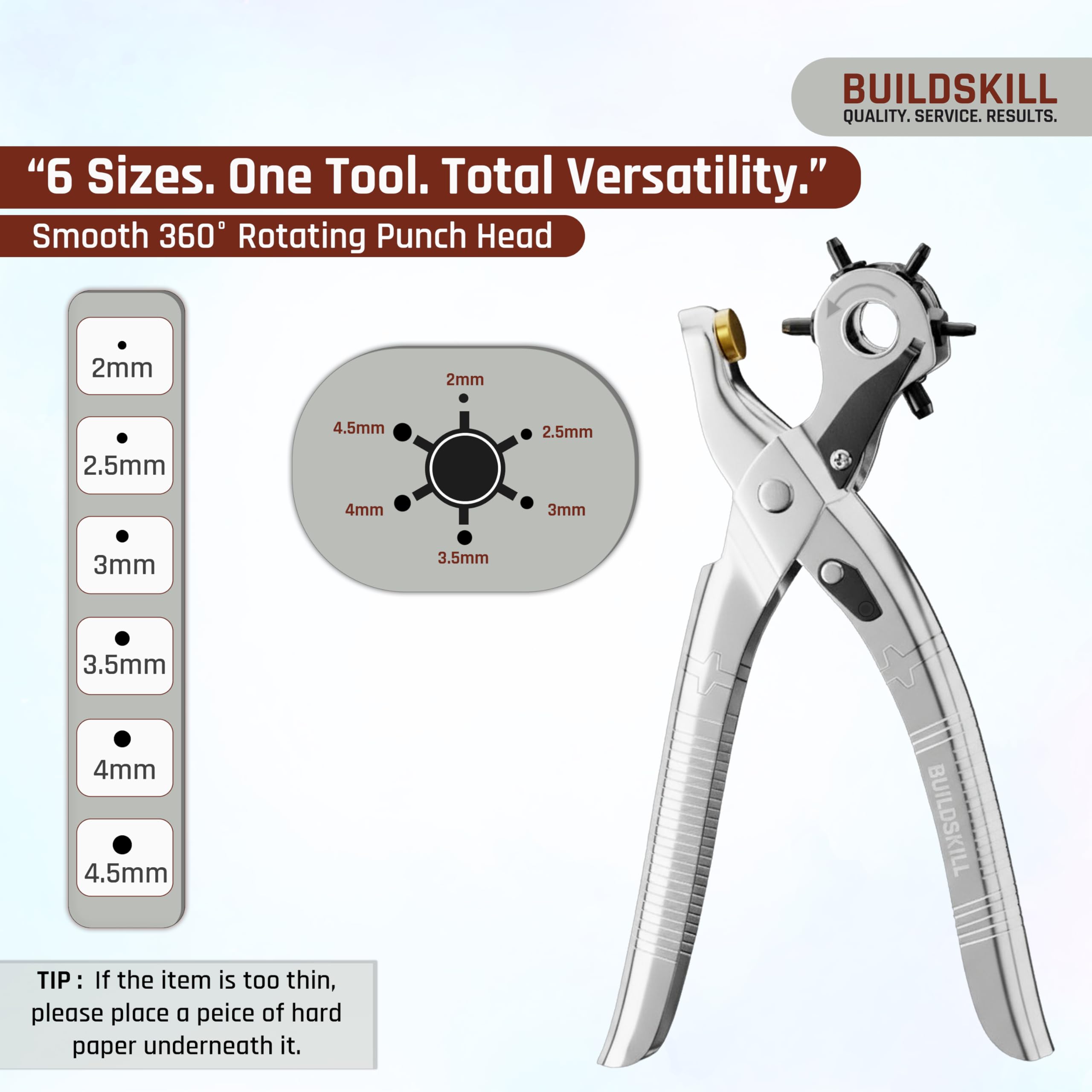 BUILDSKILL Leather Hole Puncher - 6 Hole Size -2
