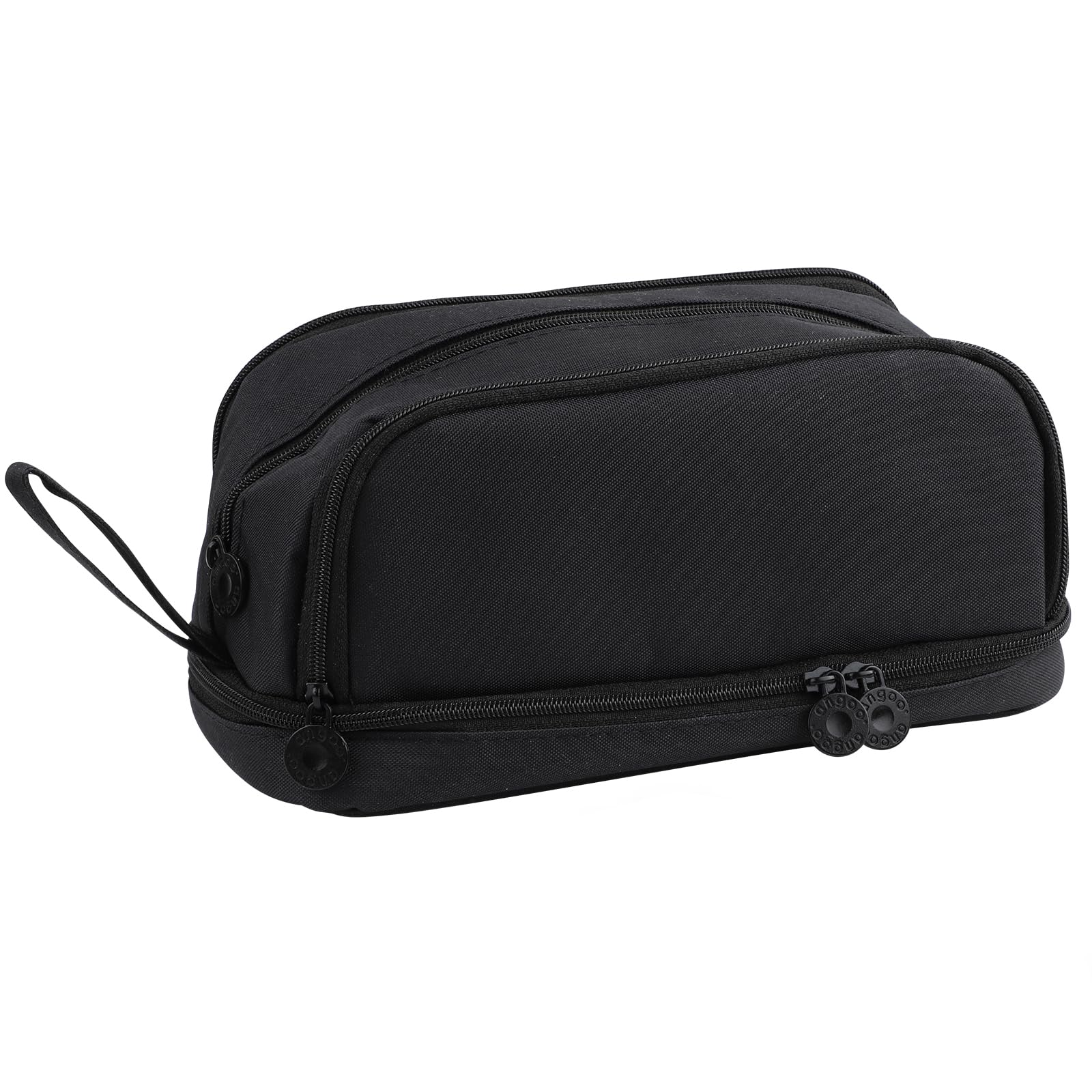 EUREKORA Große Federmäppchen Stiftetasche mit Tragegriff Stifte mit 4 Fächern vielseitiges Mäppchen für Mädchen Jungen Erwachsene Büros und Schulen Schwarz