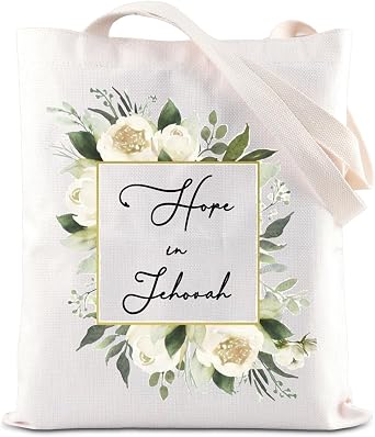 Jehovah Witness Hope In Jehovah Tote Bag - JW Pioneer Christian Shopping Bag - Bible Verse Gift - JW Baptism Gift