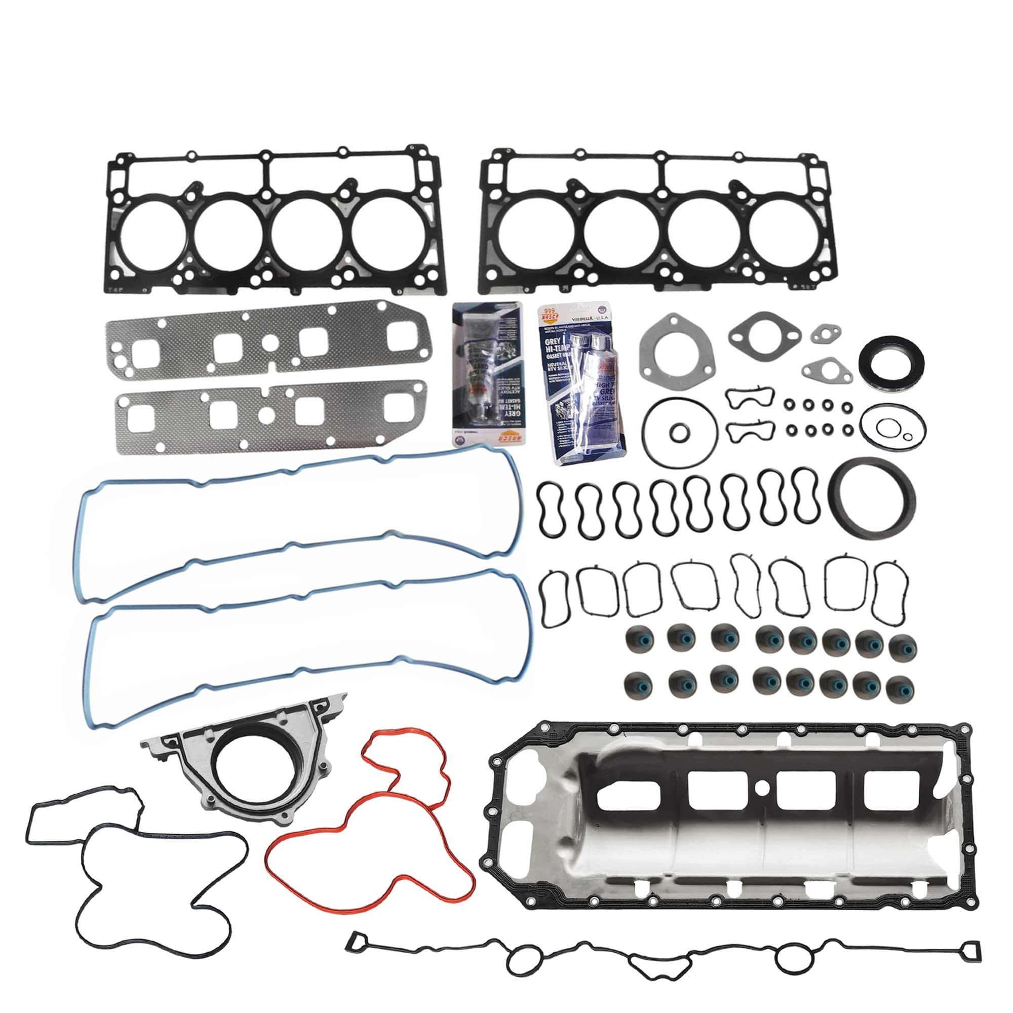 Partsflow Full Engine Gasket Set Bolt For CHRYSLER ASPEN For DODGE DURANGO For DODGE RAM 1500 2500 3500 5.7L 345CID V8 OHV (16 VALVE), VIN CODE "D, 2" OE#HS26284PT