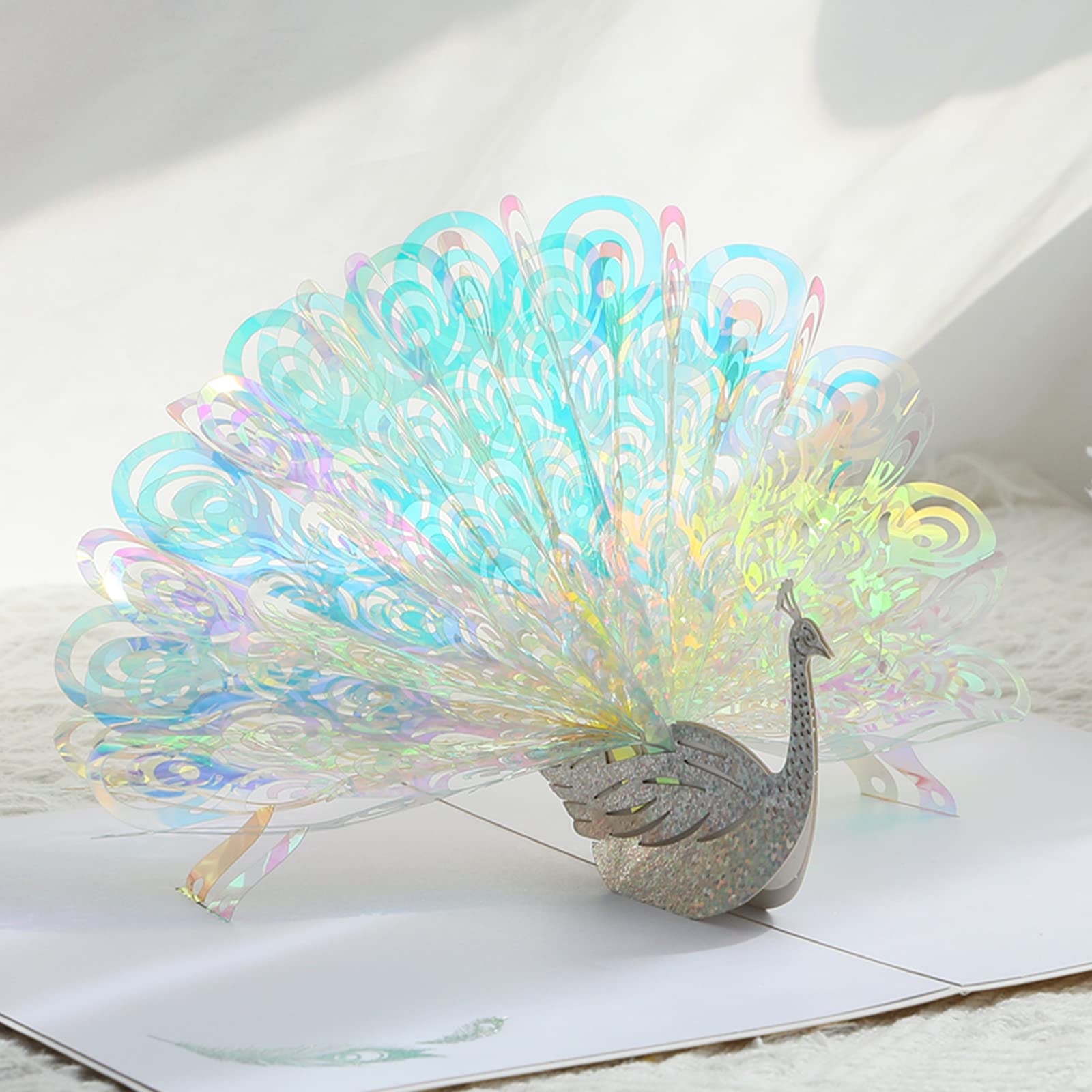 Paper Spiritz Peacock Pop Up Card Handmade 3D Birthday Greeting Card, Anniversary Card for Wife, Mom, Girlfriend, Daughter, Get Well Card, Valentine's