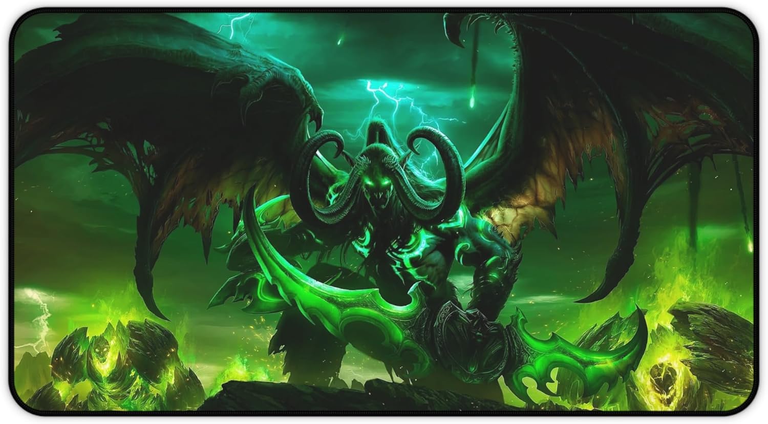Illidan Demon Hunter Gaming Desk Mat Mouse Pad Playmat 12x18 12x22 16x32