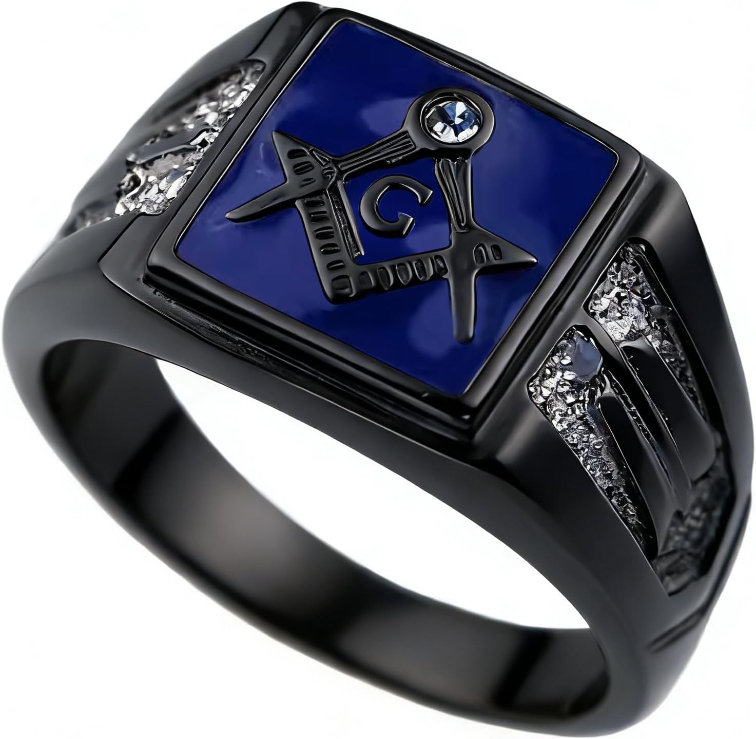 Masonic Men's Ring S925 Sterling Silver Freemason Masonic Rings Silver Freemason Ring Jewelry Gift for Men Father’s Day