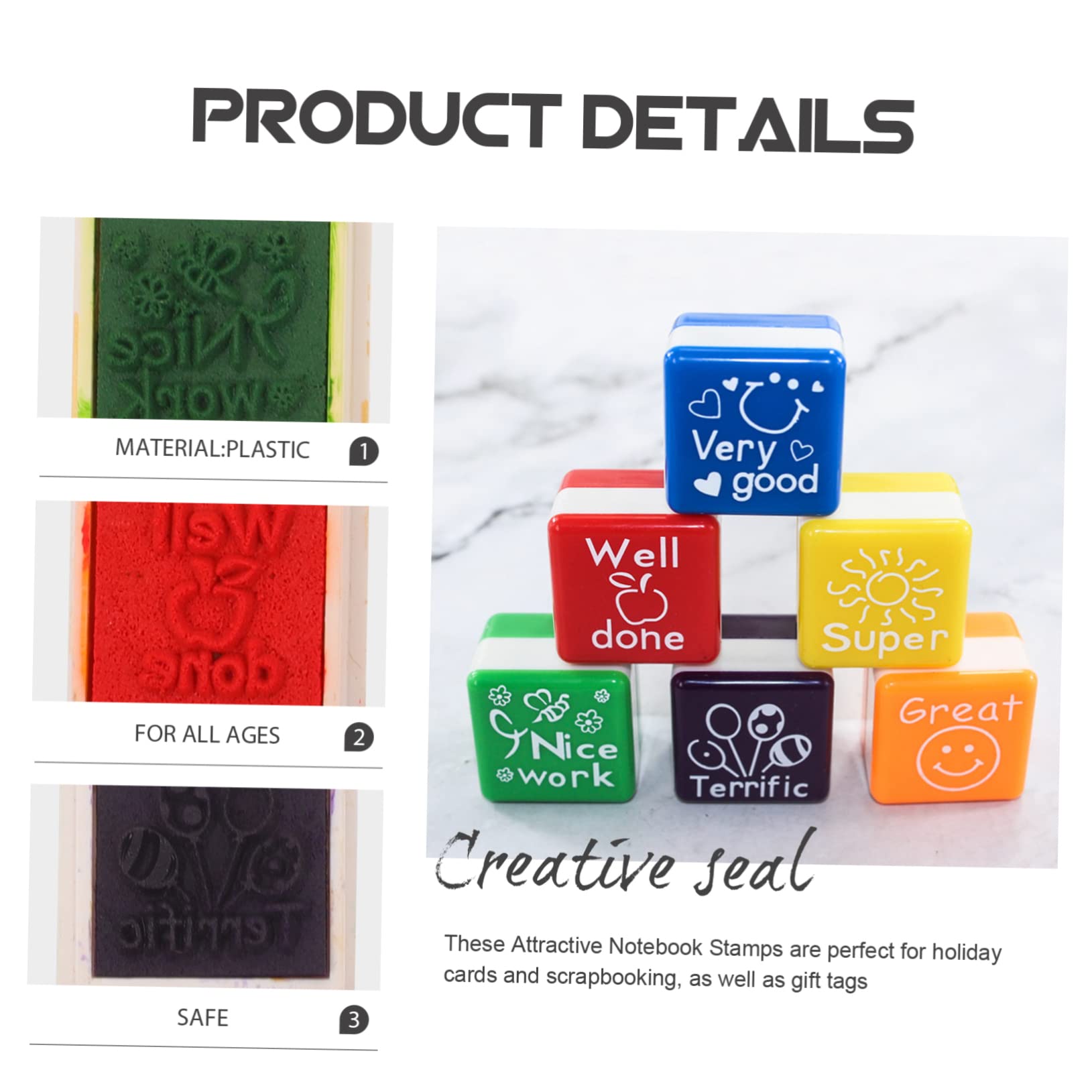 SHINEOFI 12pezzi Timbri Creativi Per Timbri Decorativi Con Messaggi Motivazionali Per Scrapbooking Inviti e Attività Fai Te Materiale Sicuro e Leggero Per Scuola e Hobby