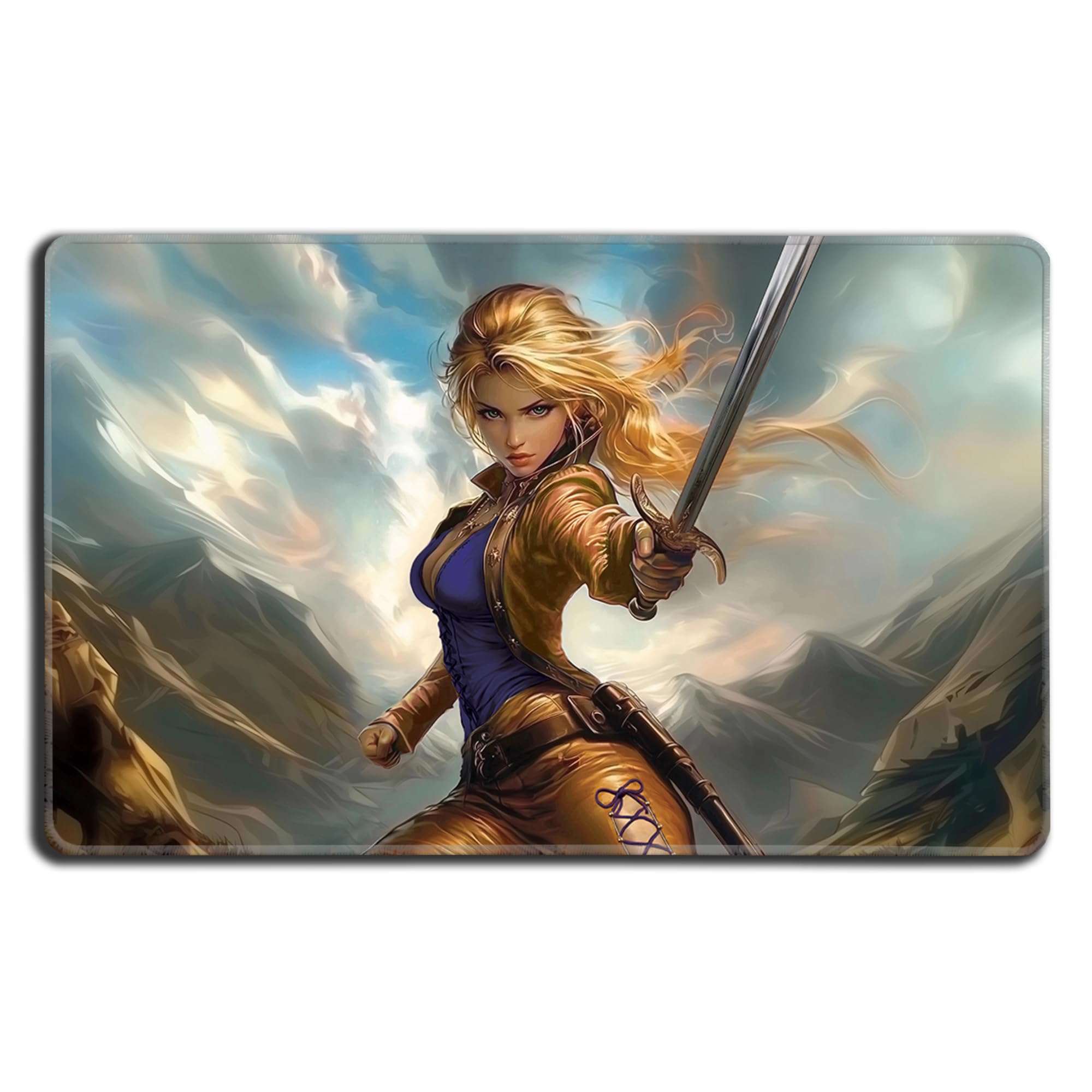 Digital Sorcery Studio TCG Playmat for MTG, Magic: The Gathering, Final Fantasy, One Piece & Commander  Custom Card Game Mat for Playing Cards, Decks & Sleeves (Anime Rune Knight)