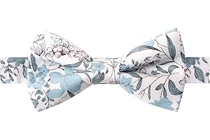 Boys Pre-tied Bow Ties of Printed Cotton Floral Pattern