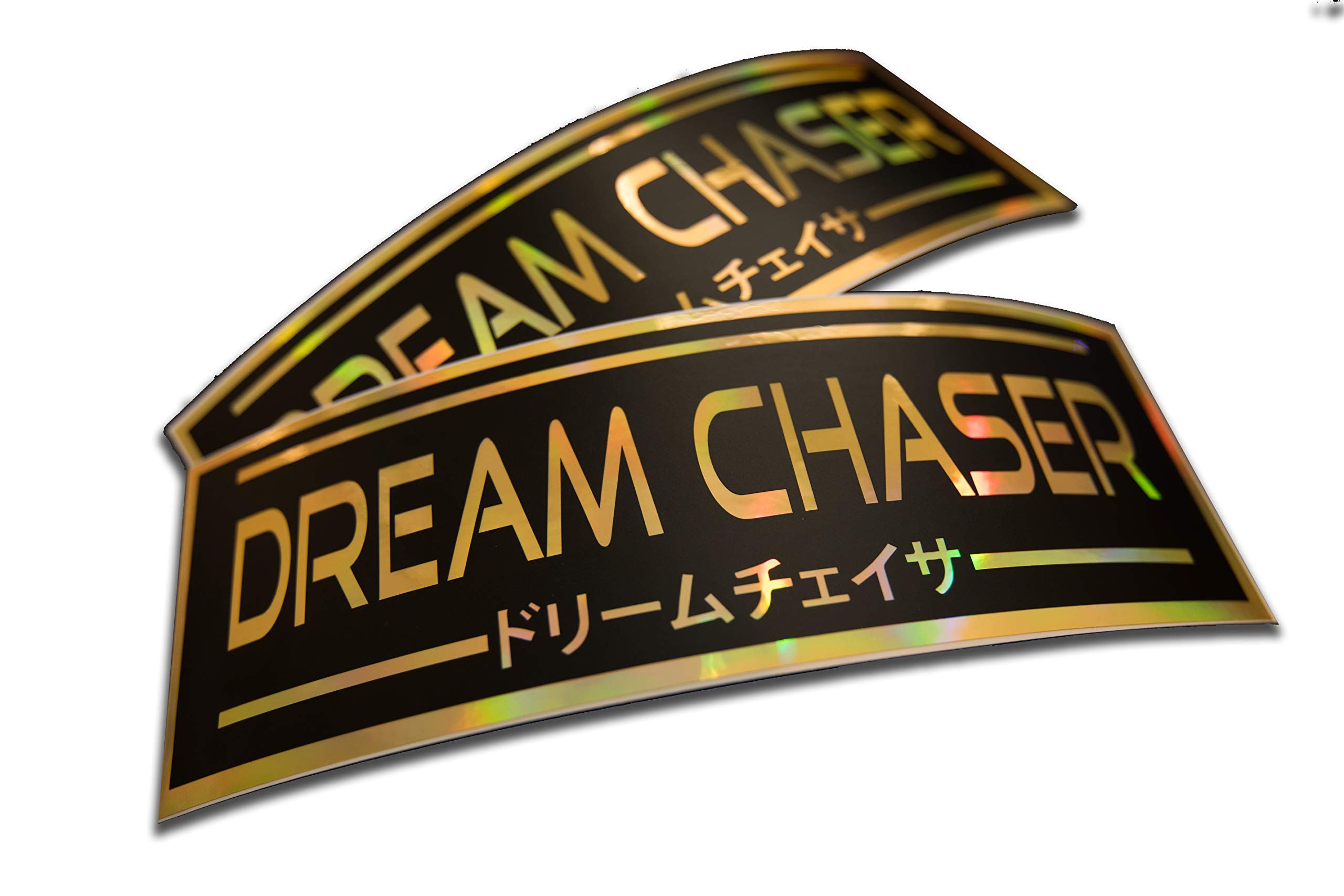 Buy x2 Dream Chaser Japanese Decal JDM Sticker [Matte Blck / Gold