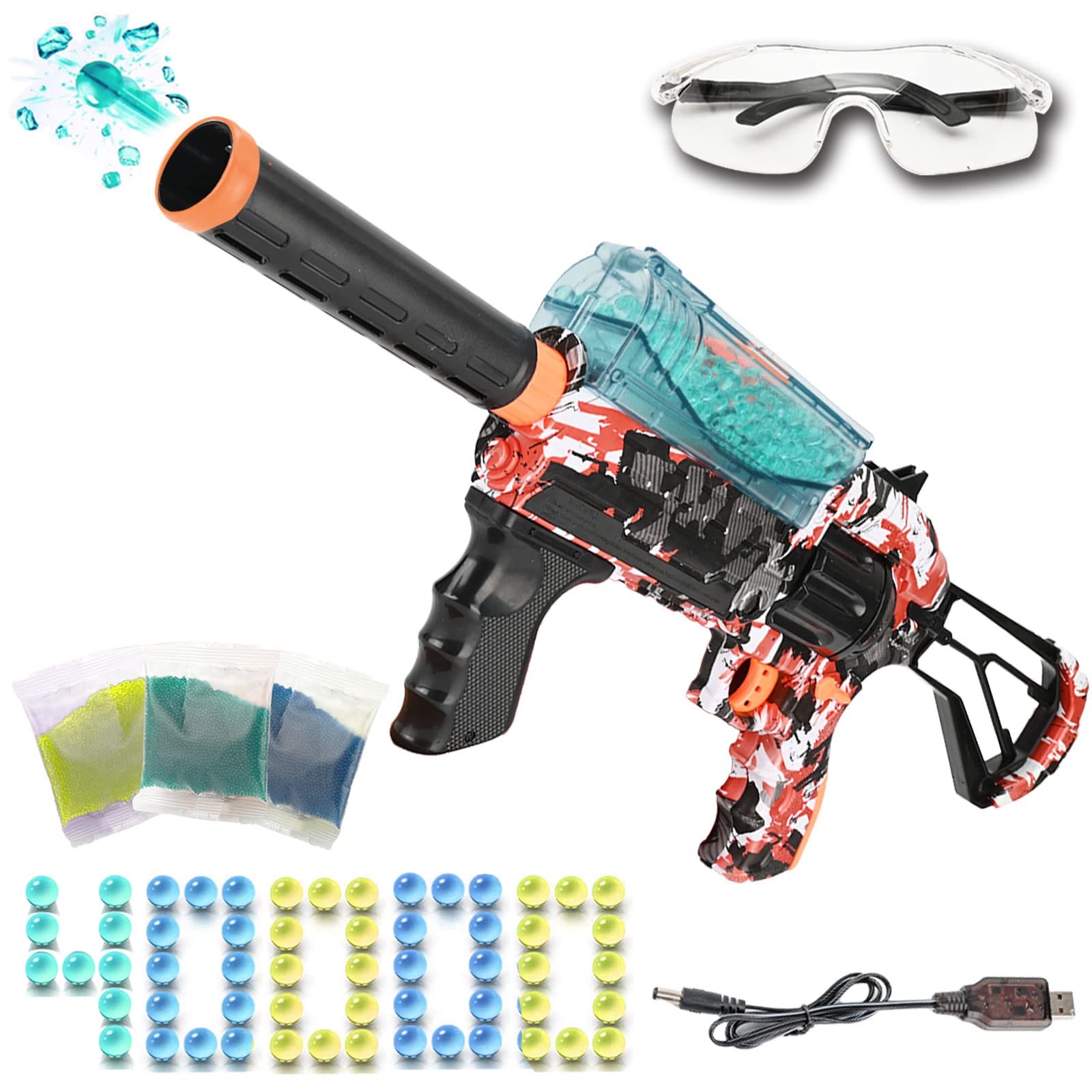 unanscre Electric Gel Ball Blaster, Splatter Ball Blaster Gun Automatic