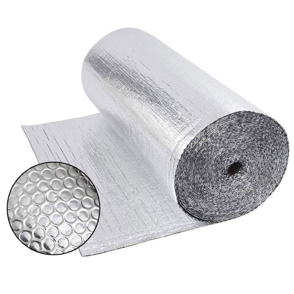 Dripex Double Aluminium Bubble Foil Insulation Loft Wall Boat Loft Caravan Home Wall Shed, 0.6m x 25m(15㎡)