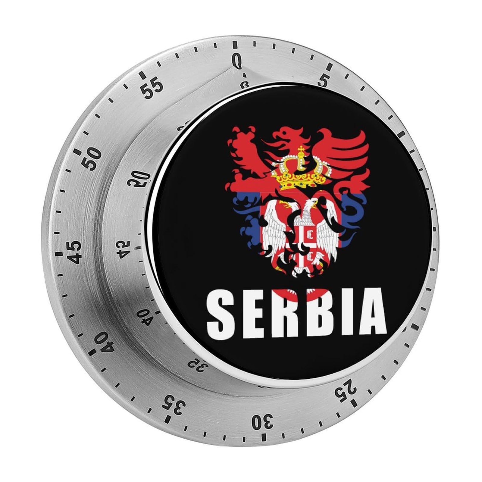 Serbia Griffon Vulture Serbian Flag Magnetic Timer for Kitchen Cooking Productivity Stainless Steel Timers with Alarm