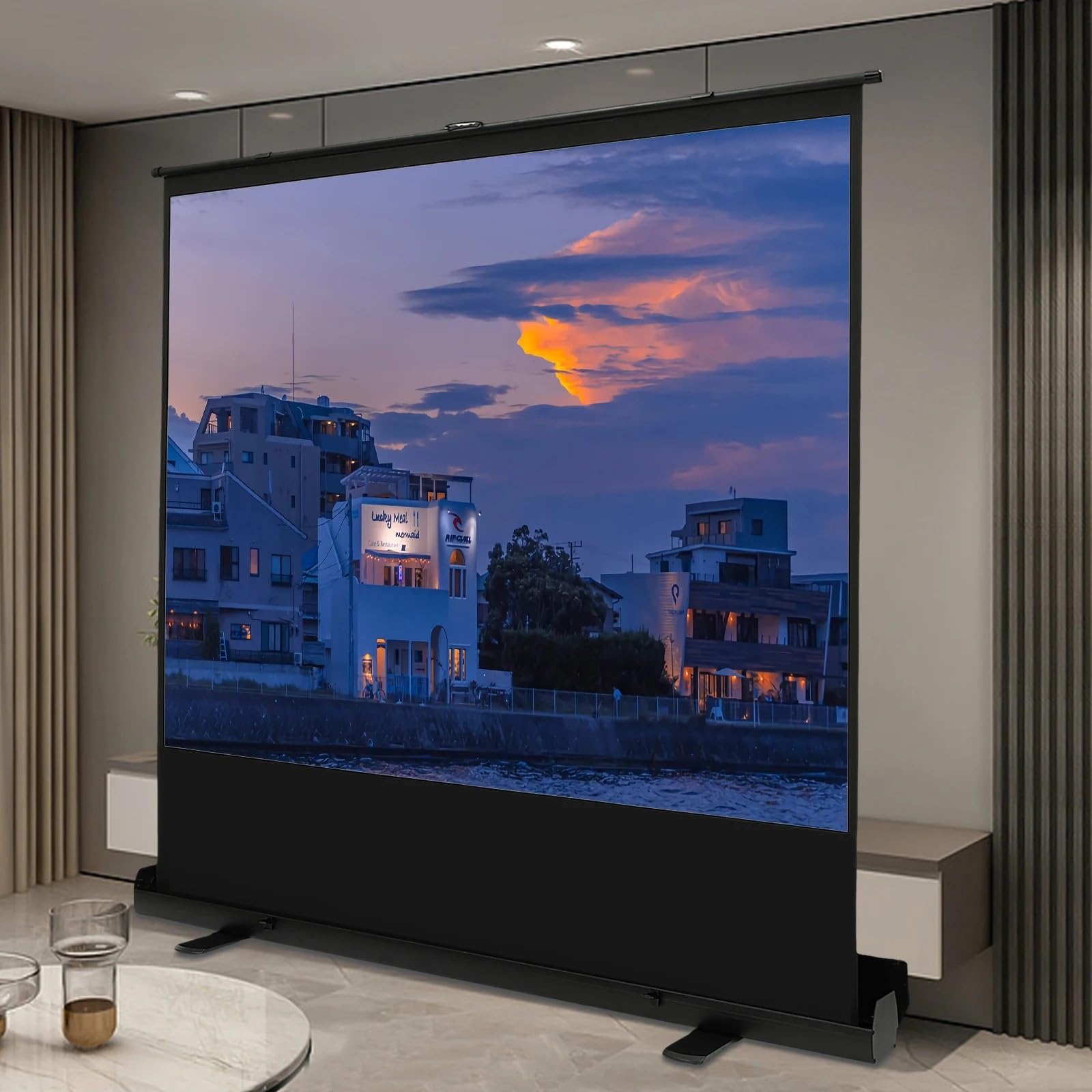 Toile Projection Écran de projecteur rétractable 80 Pouces