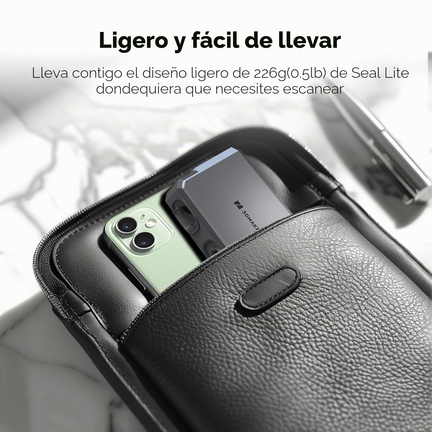 3DMakerpro Seal Lite Escáner 3D para Impresión 3D, Precisión 0,02 mm | Escáner 3D de precisión para objetos de 10-300 mm, textura mono, exportación STL/OBJ y compatible con Windows y Mac