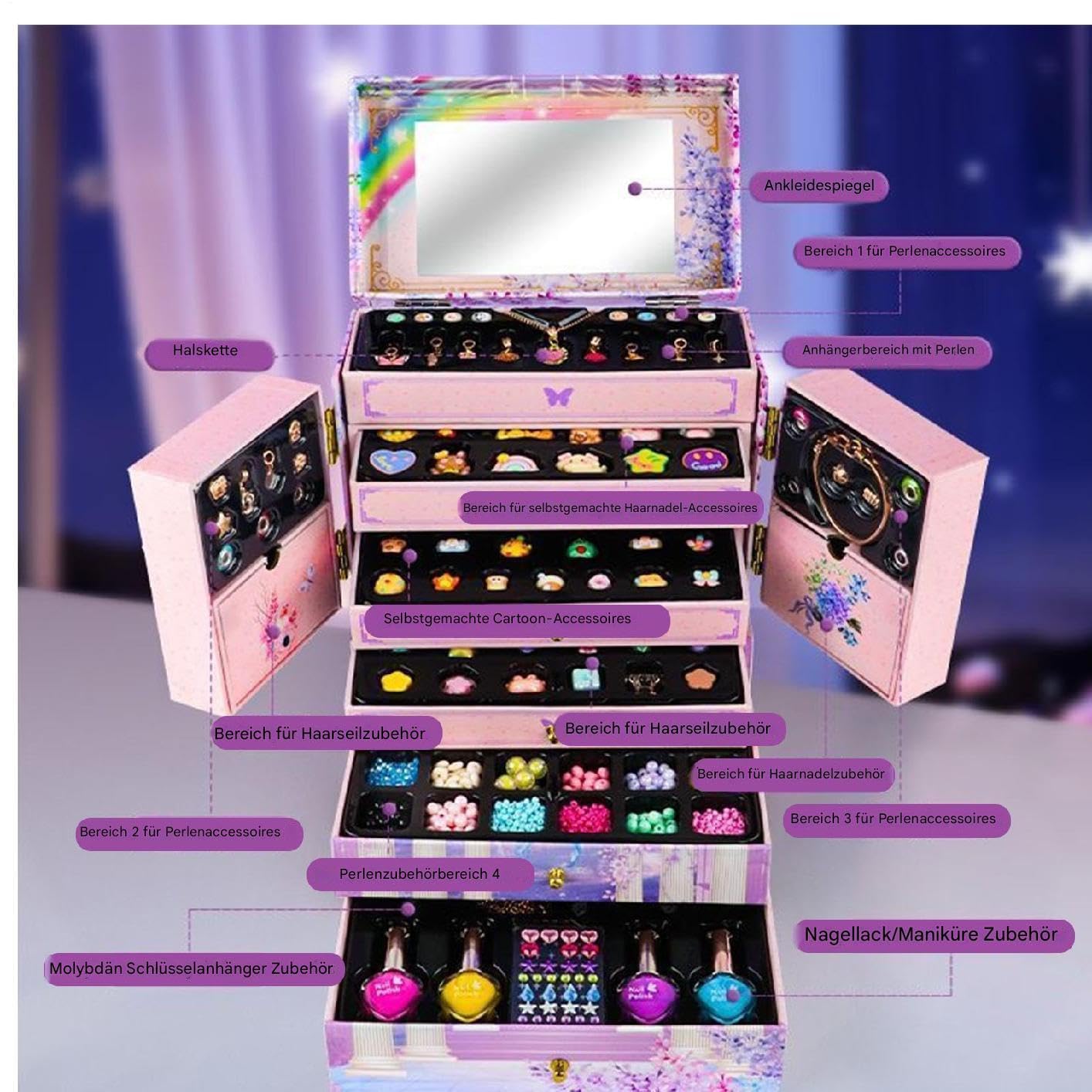 Juego de pulseras de perlas para niños, juego de pulseras de cuentas coloridas, accesorios de manualidades, accesorios de manualidades multifuncionales para niñas