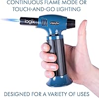 Vista 4 de Encendedor de antorcha de butano, antorcha de cocina para caramelizar, sellar, recargable con bloqueo de seguridad, llama doble ajustable