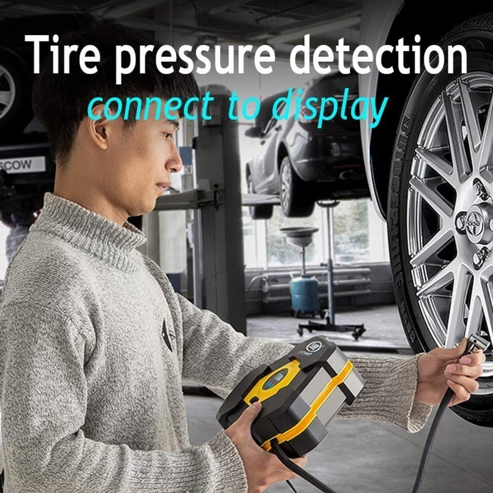 GWJKG Kompresor pompowania przenośna powietrza 12V 150PSI samochodowych, automatyczna pompa do opon z awaryjną pracą samochodu, motocykla, nadmuchiwanego basenu i innych