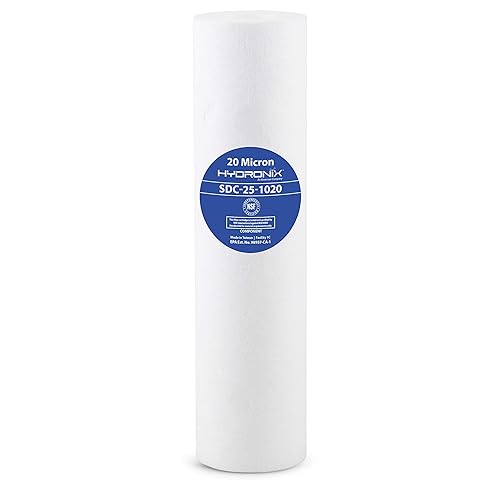 Hydronix SDC-25-1020 Cartucho de filtro de agua de sedimento de ósmosis inversa RO para toda la casa 2,5" x 10" - 20 micrones