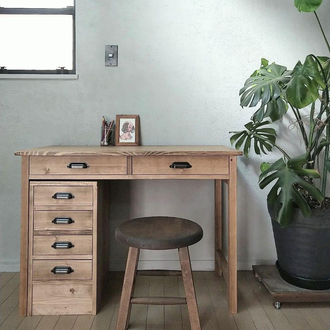 天然木 無垢テーブル 100×60cm 国産杉 ワークデスク 勉強机 ミシン台