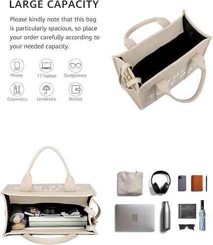 Miniatura 5 de La bolsa de mano para mujer, bolso de mano de piel sintética, hombro, bandolera o bolsa de mano para la escuela, oficina, viajes (10.6 x 13 x 6.3