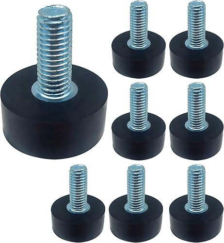 8 niveladores de goma ajustables M8 para muebles, patas de muebles roscadas, patas de nivelación – Pies ajustables para muebles – Niveladores de