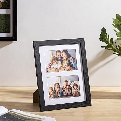 Miniatura 6 de eletecpro Marco de fotos de collage de 8 x 10 pulgadas con 1 paspartú, 2 fotos de 4 x 6 o 1 pieza de 8 x 10 pulgadas sin paspartú, marcos de fotos