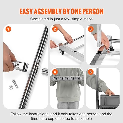 Miniatura 5 de VEVOR Organizador de herramientas de jardín, 10 ranuras con ganchos, estante de torre de herramientas de patio con ruedas para organización y